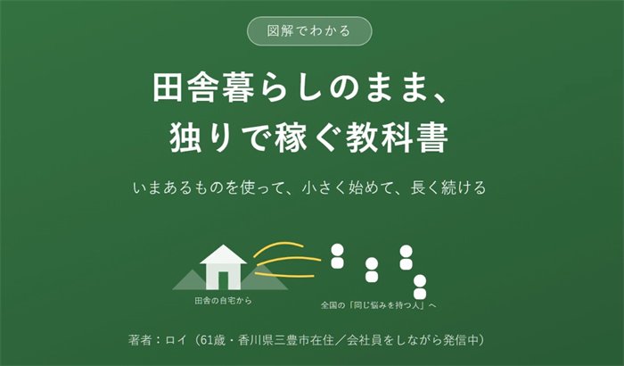講座「田舎暮らしのまま、独りで稼ぐ教科書」の表紙