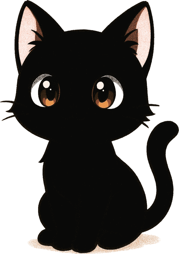 黒猫クロのイラスト
